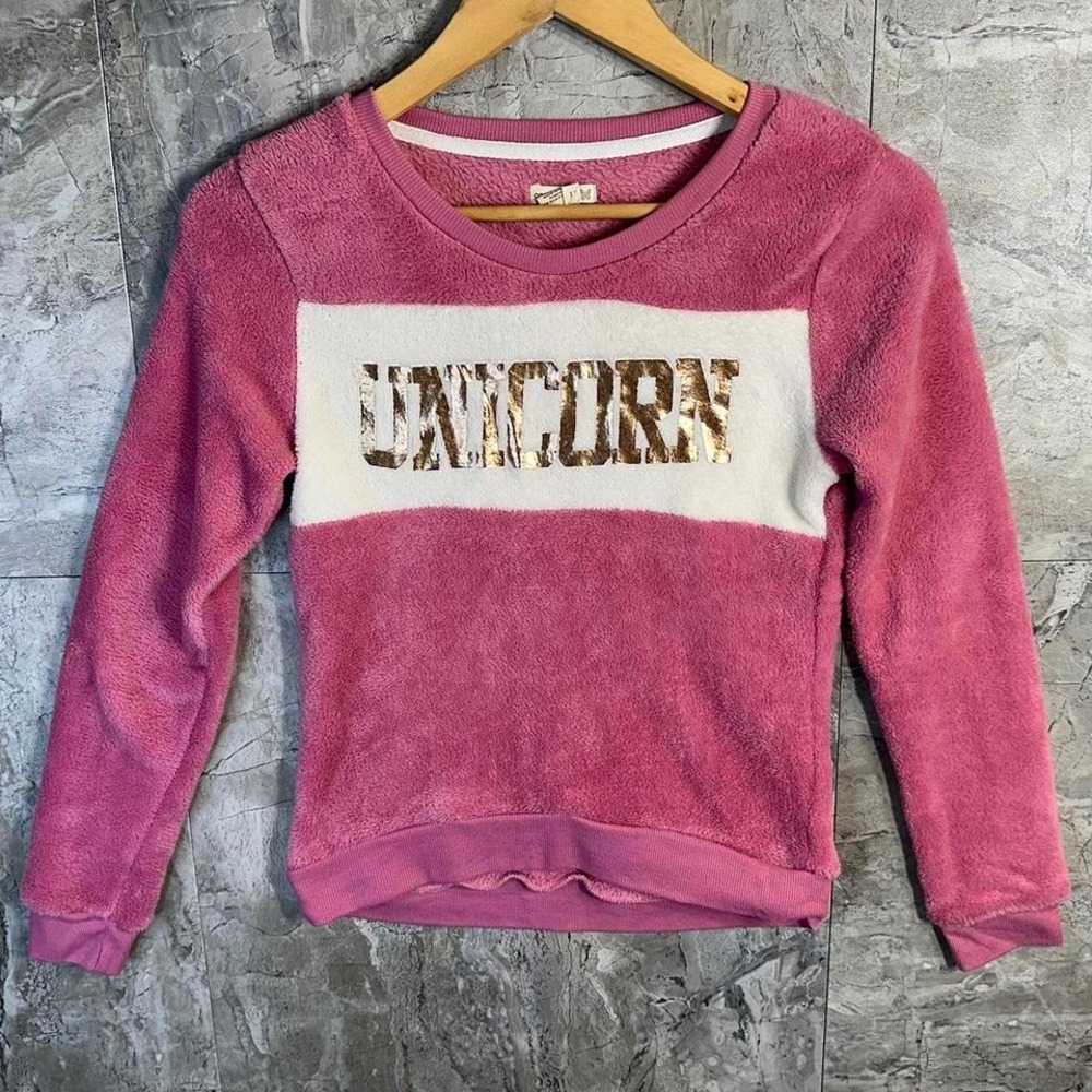 Pink and gold fleece sweatshirt Cozy Kids Large 14-16  #fleece #sweatshirt‎